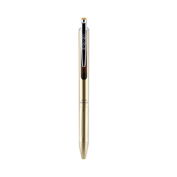 Zebra Pen Blister-Carded Sarasa Grand Retractable Gel Pen, Fine 0.7mm, Blck/Gold 45511